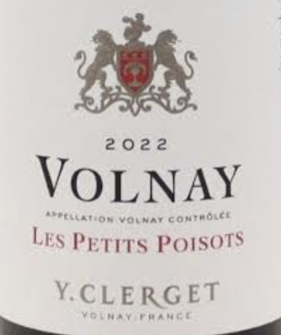 (image for) Domaine Y. Clerget Volnay Les Petits Poisots 2022 (Viv 93) (WAS:$130)